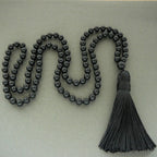 BLACK BANDED AGATE ONYX MALA