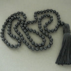 BLACK BANDED AGATE ONYX MALA