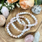 TRIPLE POWER ROSE QUARTZ, SUNSTONE & SELENITE BRACELET