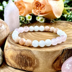 TRIPLE POWER ROSE QUARTZ, SUNSTONE & SELENITE BRACELET