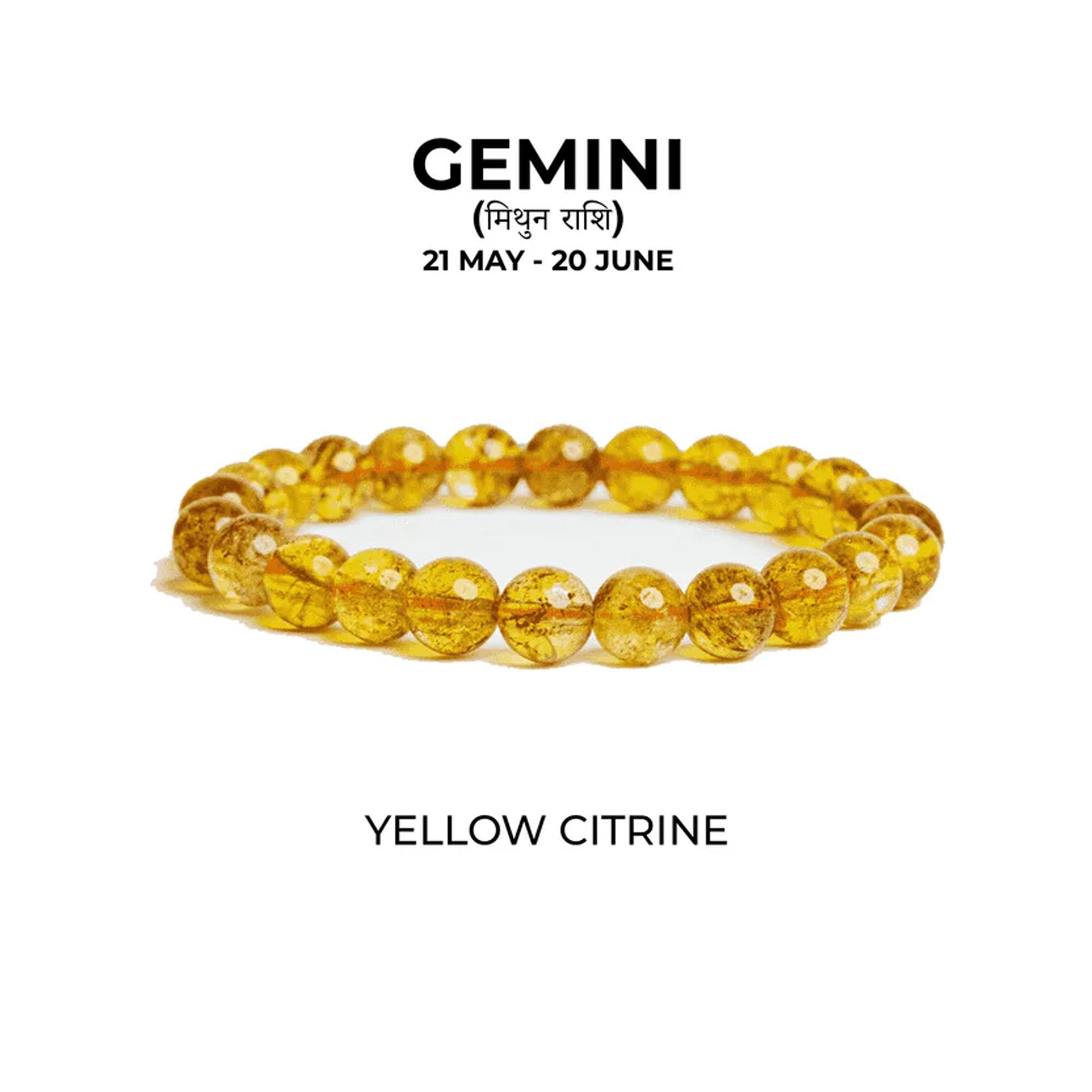 YELLOW CITRINE BRACELET (मिथुन राशि)