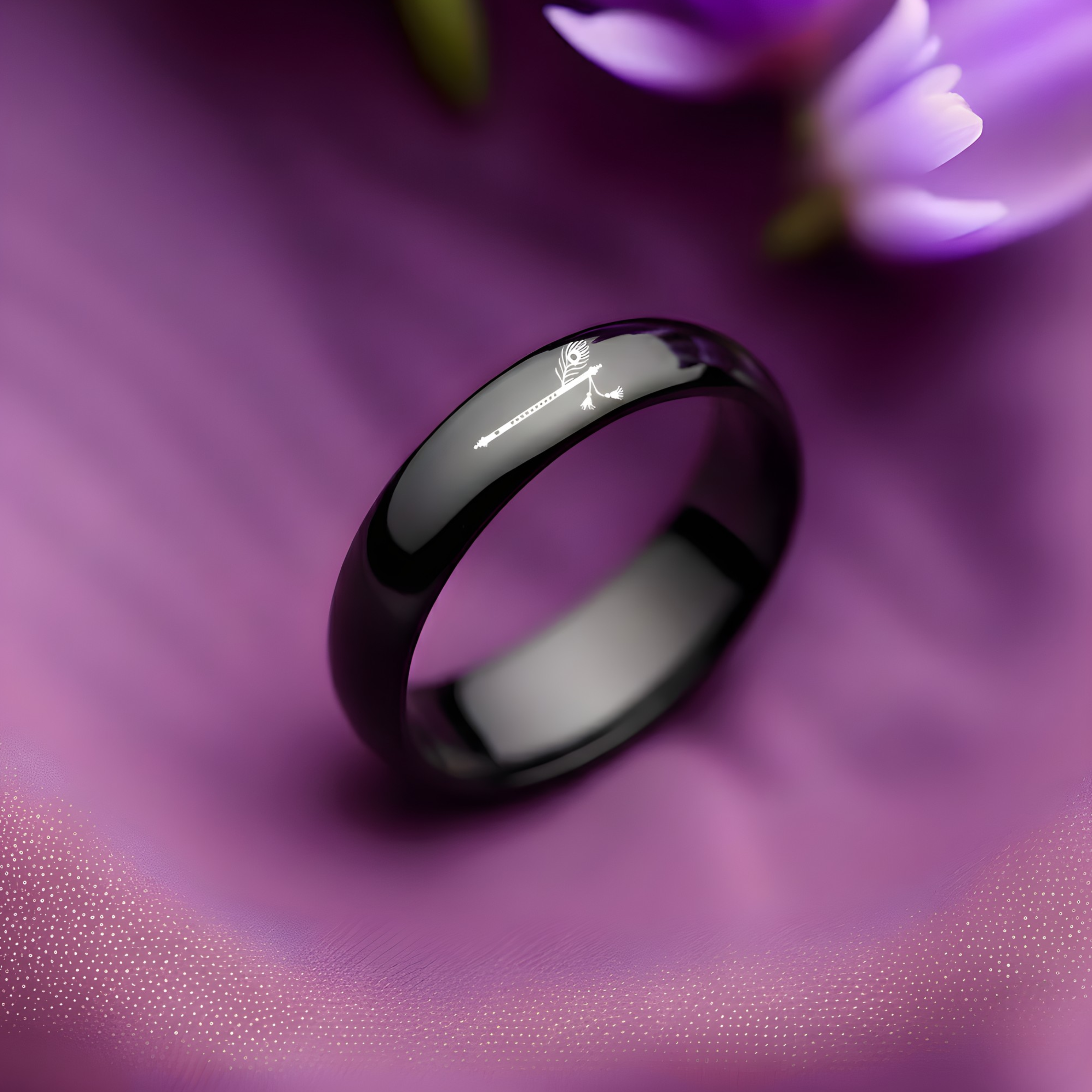 Divine Krishna Flute & Peacock Feather Ring